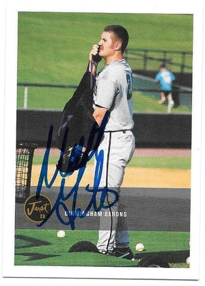 Matt Ginter Signed 2000 Just Baseball Card - Birmingham Barons
