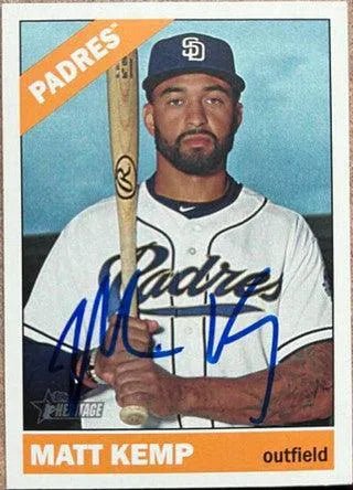Matt Kemp Signed 2015 Topps Heritage Baseball Card - San Diego Padres