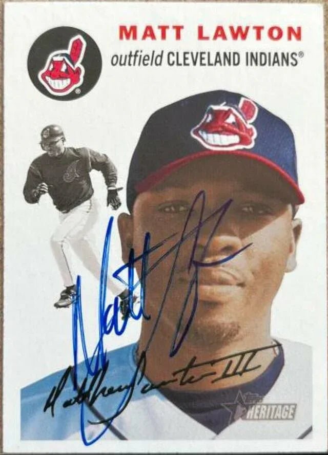 Matt Lawton Signed 2003 Topps Heritage Baseball Card - Minnesota Twins