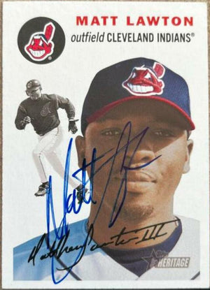 Matt Lawton Signed 2003 Topps Heritage Baseball Card - Minnesota Twins - PastPros