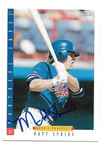 Matt Stairs Signed 1993 Score Baseball Card - Montreal Expos