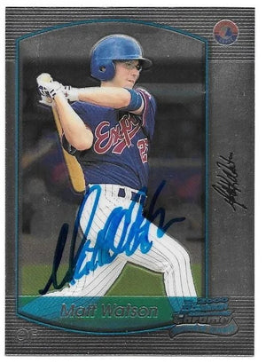 Matt Watson Signed 2000 Bowman Chrome Baseball Card - Montreal Expos