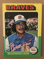 Max Leon Signed 1975 Topps Baseball Card - Atlanta Braves