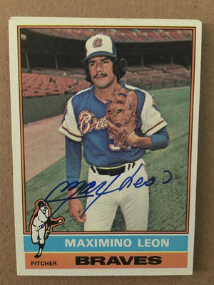 Max Leon Signed 1976 Topps Baseball Card - Atlanta Braves