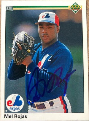 Mel Rojas Signed 1990 Upper Deck Baseball Card - Montreal Expos