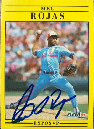 Mel Rojas Signed 1991 Fleer Baseball Card - Montreal Expos - PastPros