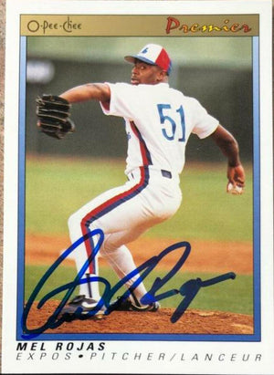 Mel Rojas Signed 1991 O-Pee-Chee Premier Baseball Card - Montreal Expos - PastPros