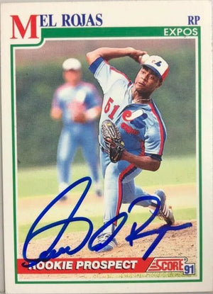 Mel Rojas Signed 1991 Score Baseball Card - Montreal Expos