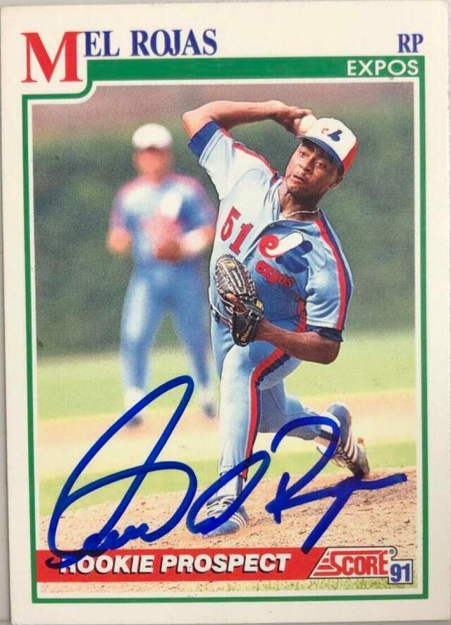 Mel Rojas Signed 1991 Score Baseball Card - Montreal Expos - PastPros