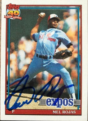Mel Rojas Signed 1991 Topps Baseball Card - Montreal Expos