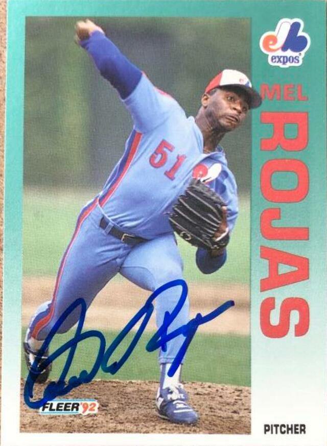 Mel Rojas Signed 1992 Fleer Baseball Card - Montreal Expos - PastPros