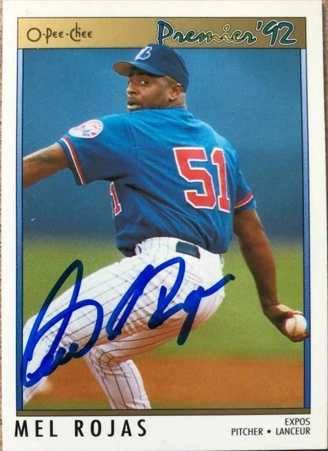 Mel Rojas Signed 1992 O-Pee-Chee Premier Baseball Card - Montreal Expos