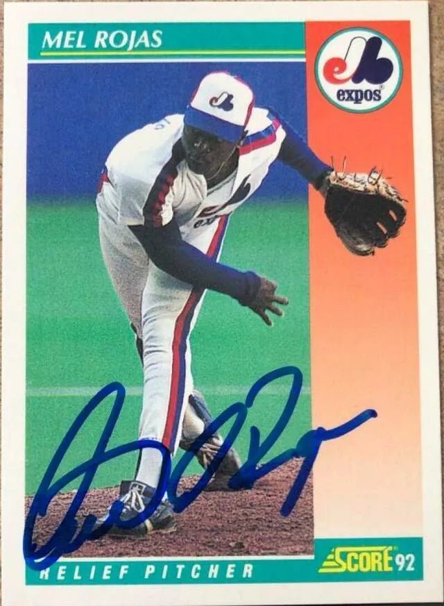 Mel Rojas Signed 1992 Score Baseball Card - Montreal Expos