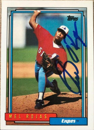 Mel Rojas Signed 1992 Topps Baseball Card - Montreal Expos - PastPros