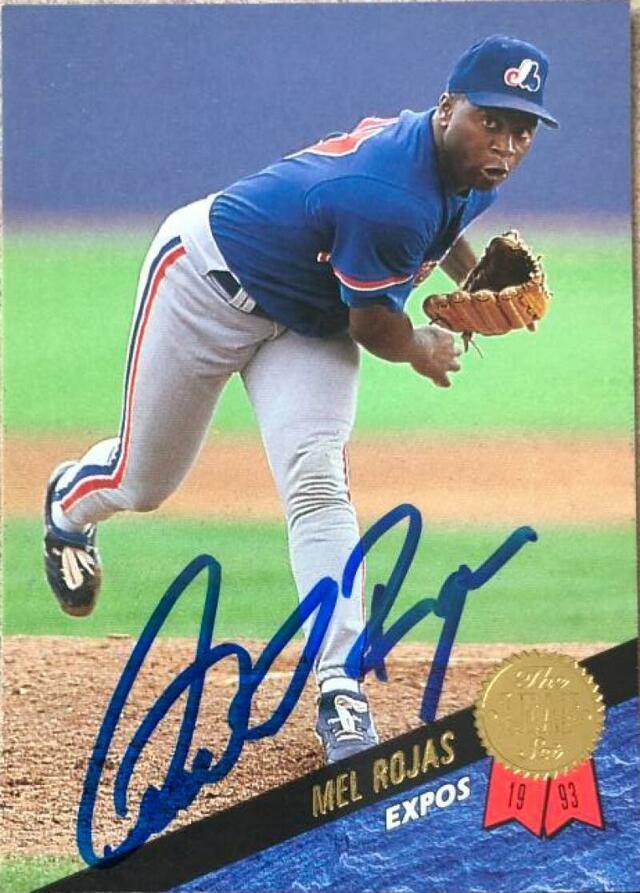 Mel Rojas Signed 1993 Leaf Baseball Card - Montreal Expos - PastPros