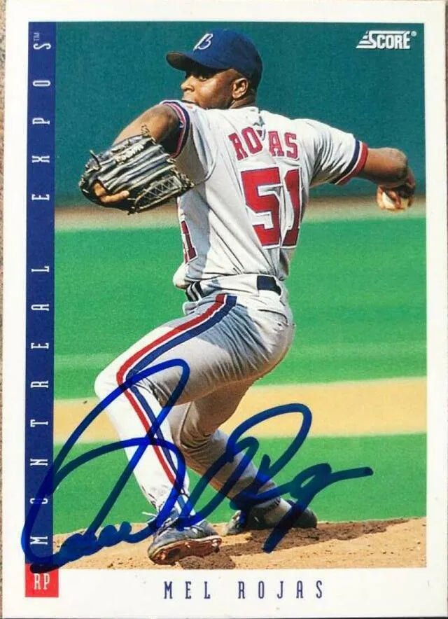 Mel Rojas Signed 1993 Score Baseball Card - Montreal Expos