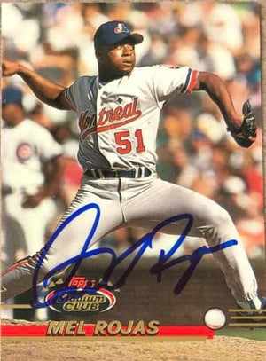 Mel Rojas Signed 1993 Topps Stadium Club Baseball Card - Montreal Expos