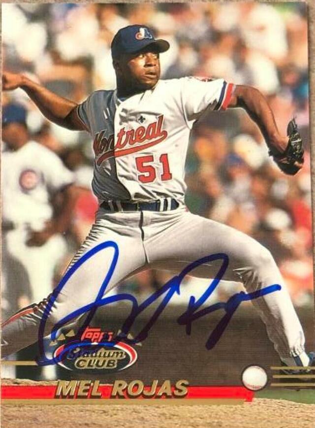 Mel Rojas Signed 1993 Topps Stadium Club Baseball Card - Montreal Expos - PastPros