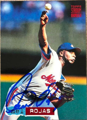 Mel Rojas Signed 1994 Topps Stadium Club Baseball Card - Montreal Expos - PastPros