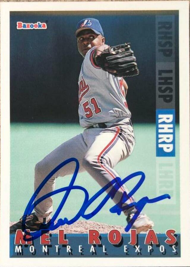 Mel Rojas Signed 1995 Bazooka Baseball Card - Montreal Expos - PastPros