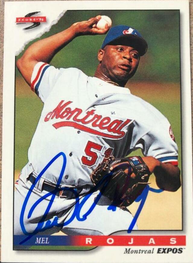 Mel Rojas Signed 1996 Score Baseball Card - Montreal Expos - PastPros