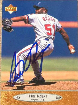 Mel Rojas Signed 1996 Upper Deck Baseball Card - Montreal Expos - PastPros