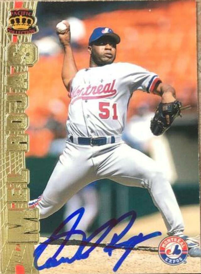 Mel Rojas Signed 1997 Pacific Crown Baseball Card - Montreal Expos - PastPros