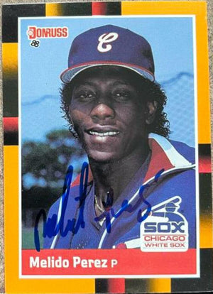 Melido Perez Signed 1988 Donruss Baseball's Best Baseball Card - Chicago White Sox - PastPros