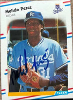 Melido Perez Signed 1988 Fleer Baseball Card - Kansas City Royals