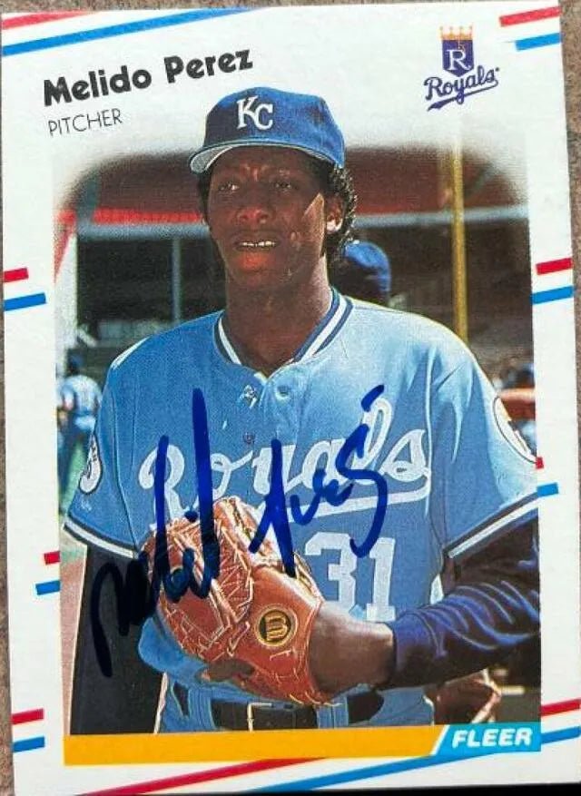 Melido Perez Signed 1988 Fleer Baseball Card - Kansas City Royals
