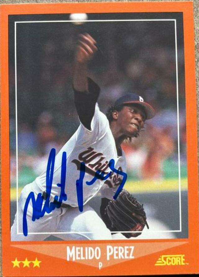 Melido Perez Signed 1988 Score Rookie/Traded Baseball Card - Chicago White Sox - PastPros