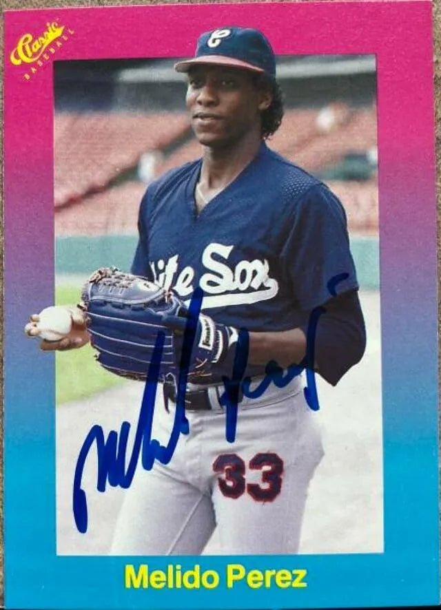 Melido Perez Signed 1989 Classic Travel Baseball Card - Chicago White Sox