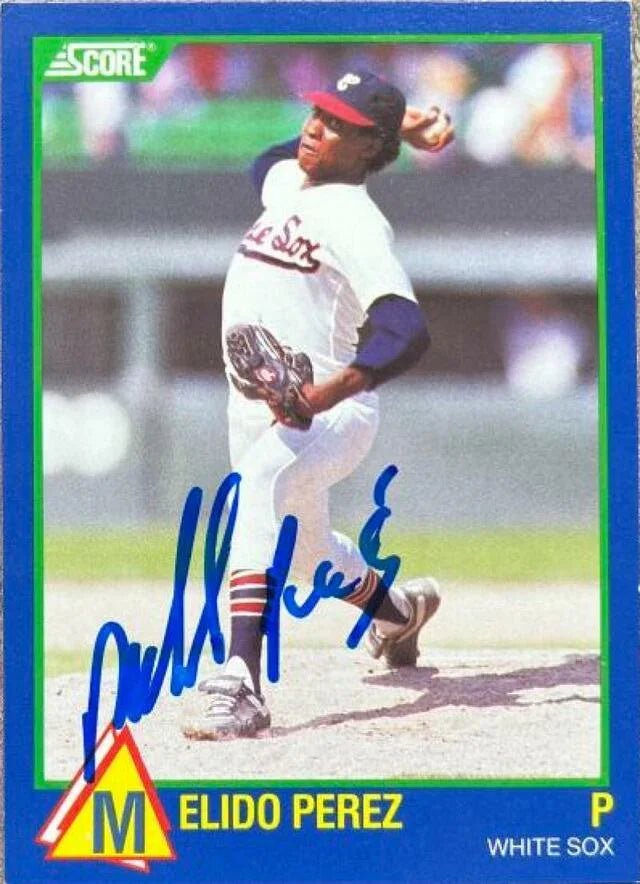 Melido Perez Signed 1989 Score Rising Stars Baseball Card - Chicago White Sox
