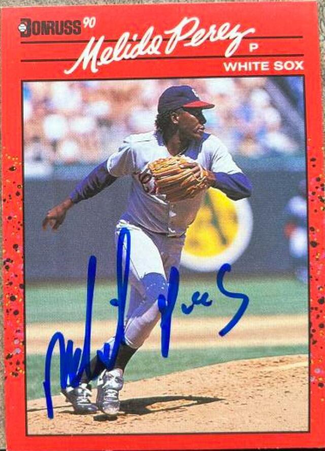 Melido Perez Signed 1990 Donruss Baseball Card - Chicago White Sox - PastPros
