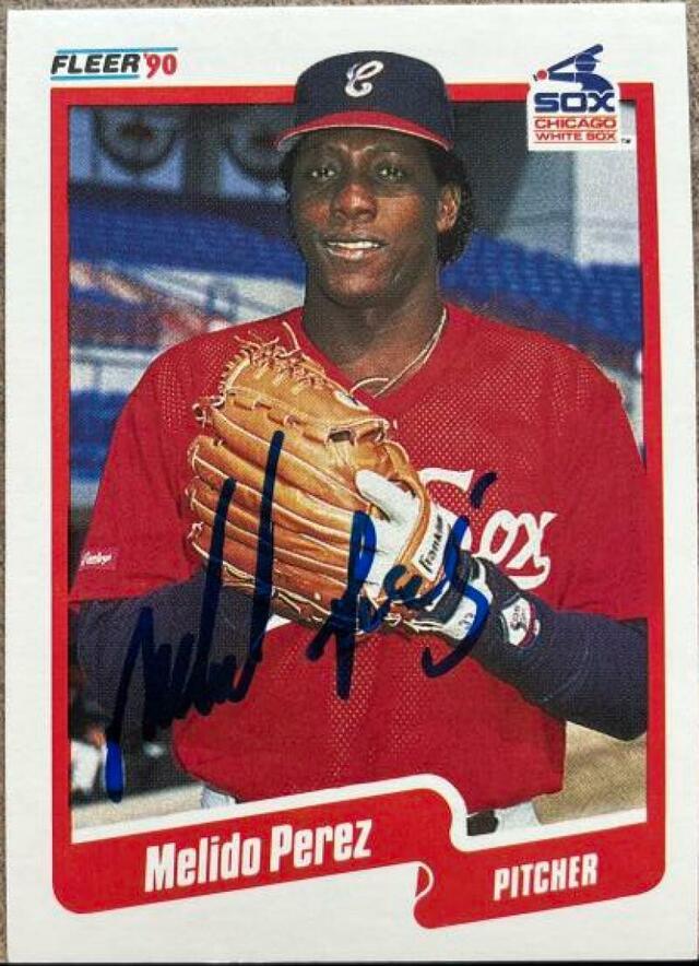Melido Perez Signed 1990 Fleer Baseball Card - Chicago White Sox - PastPros