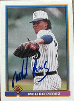 Melido Perez Signed 1991 Bowman Baseball Card - Chicago White Sox