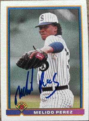 Melido Perez Signed 1991 Bowman Baseball Card - Chicago White Sox - PastPros