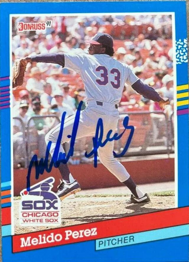 Melido Perez Signed 1991 Donruss Baseball Card - Chicago White Sox