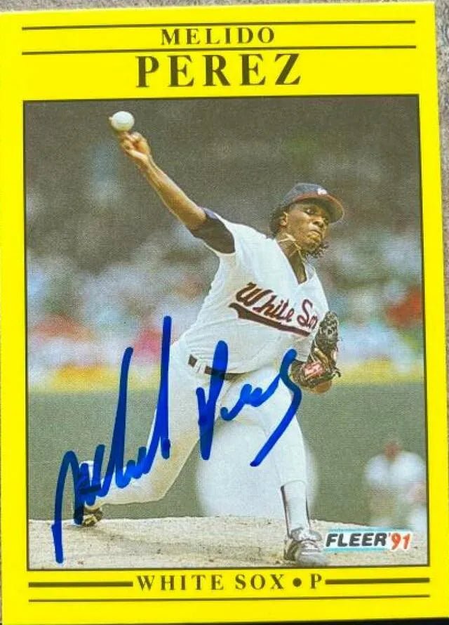 Melido Perez Signed 1991 Fleer Baseball Card - Chicago White Sox