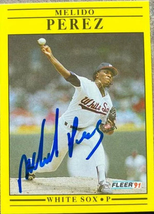 Melido Perez Signed 1991 Fleer Baseball Card - Chicago White Sox