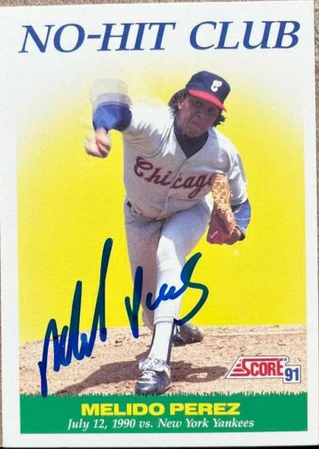Melido Perez Signed 1991 Score Baseball Card - Chicago White Sox #705