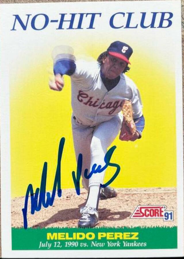 Melido Perez Signed 1991 Score Baseball Card - Chicago White Sox #705 - PastPros