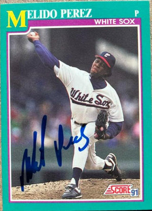 Melido Perez Signed 1991 Score Baseball Card - Chicago White Sox - PastPros