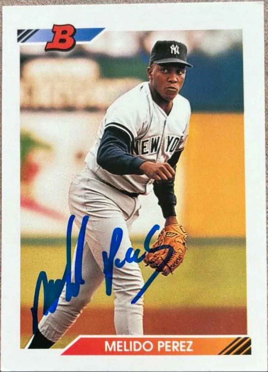 Melido Perez Signed 1992 Bowman Baseball Card - New York Yankees