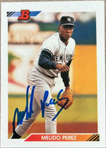 Melido Perez Signed 1992 Bowman Baseball Card - New York Yankees - PastPros
