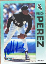 Melido Perez Signed 1992 Fleer Baseball Card - Chicago White Sox