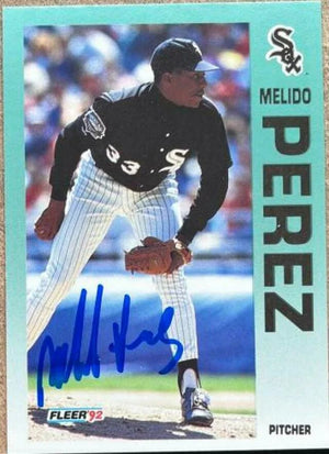 Melido Perez Signed 1992 Fleer Baseball Card - Chicago White Sox