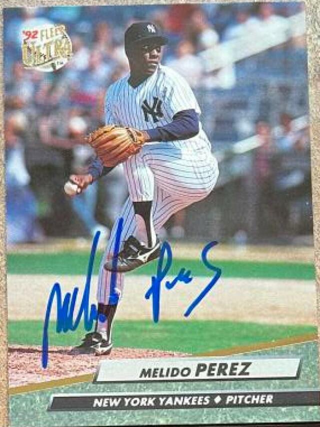 Melido Perez Signed 1992 Fleer Ultra Baseball Card - New York Yankees - PastPros