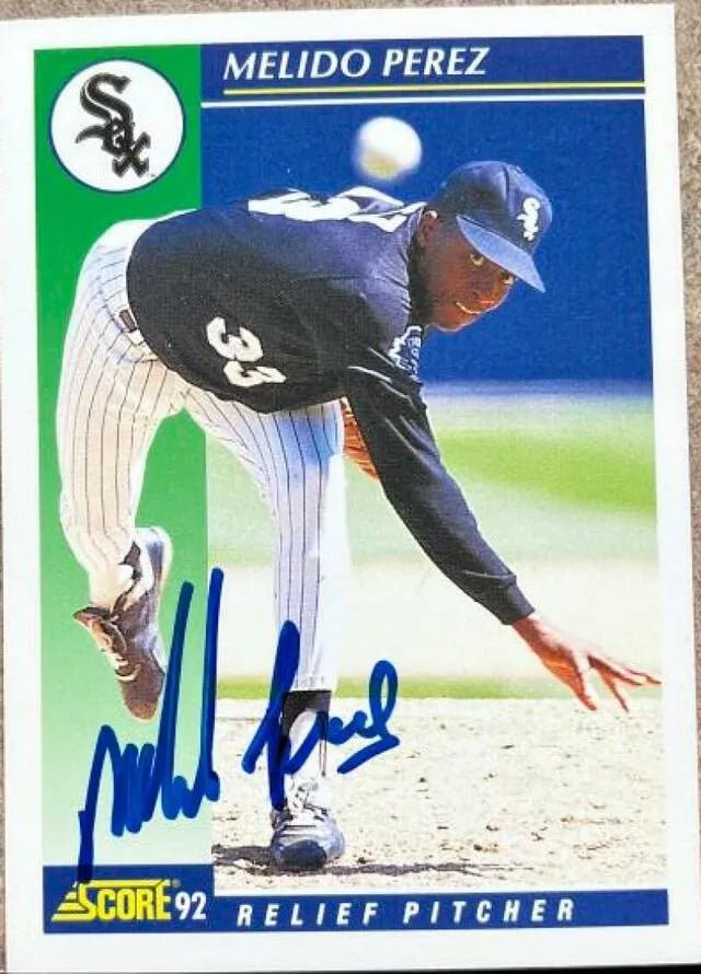 Melido Perez Signed 1992 Score Baseball Card - Chicago White Sox