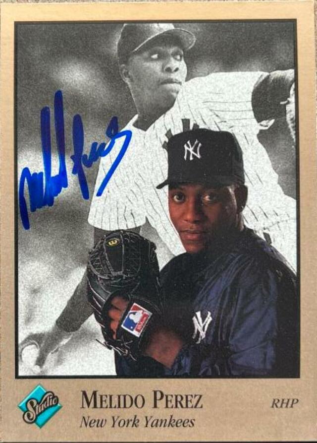Melido Perez Signed 1992 Studio Baseball Card - New York Yankees - PastPros
